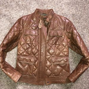 Womens Eddie Bauer Quilted Lamb Leather 